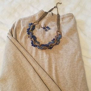 Blue & Gold Necklace and Earrings **3for$15**